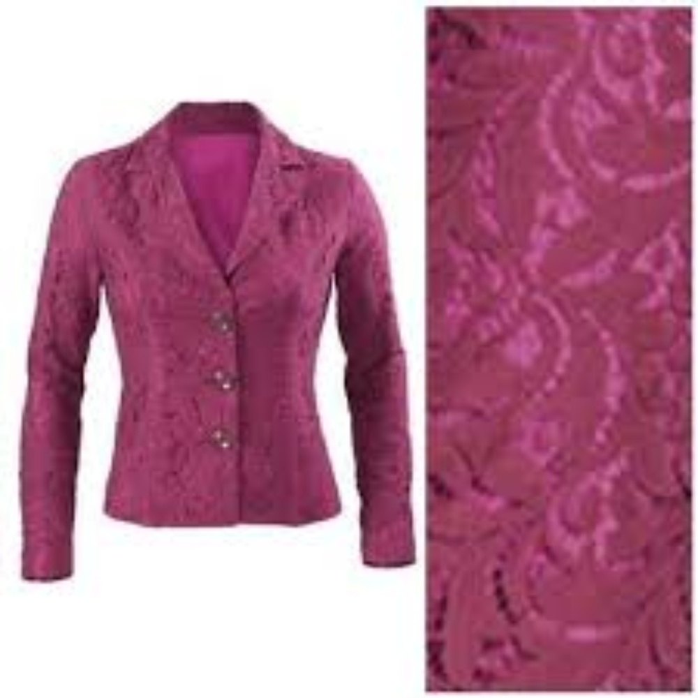 Cabi Frolic Suit Blazer Plumberry Lace Career Sz 4